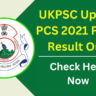 UKPSC Upper PCS 2021