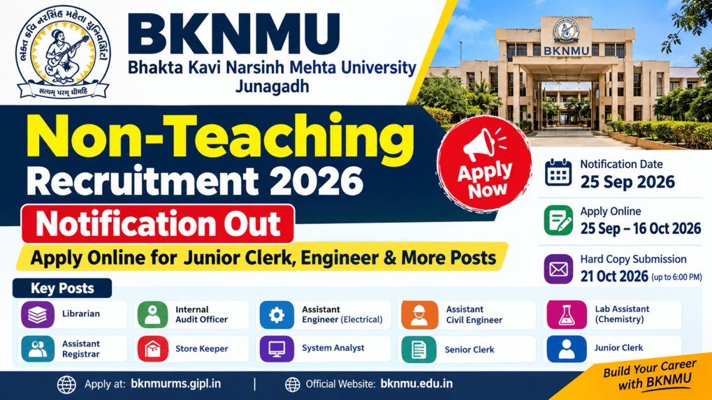 BKNMU Non-Teaching Recruitment 2026 Notification Out, Apply Online for Junior Clerk, Engineer & Other Posts